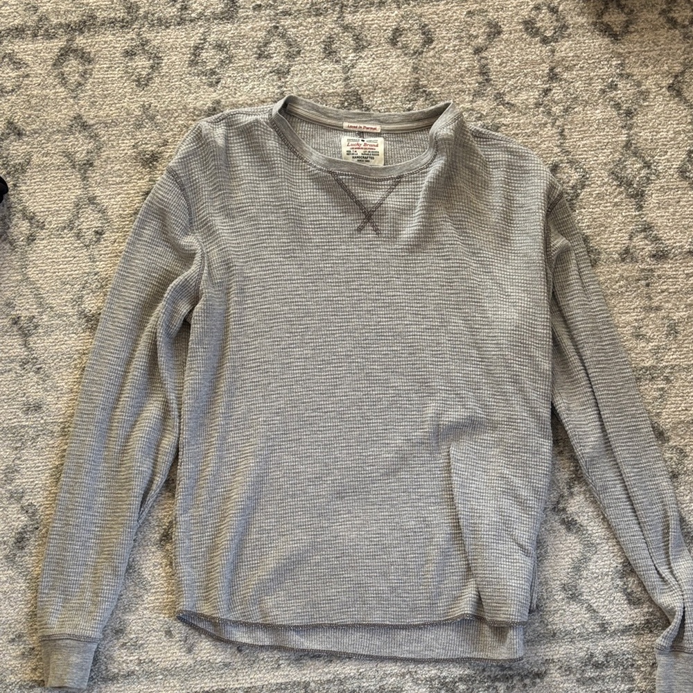 Lucky Brand Men's Light Gray Crewneck Sweater